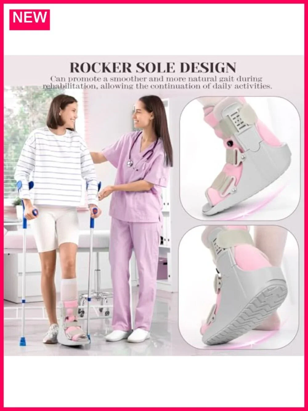 Medical Walking Boot Adjustable Fracture Support Sprained Ankle Recovery